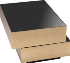 Casa Padrino Luxus Beistelltisch Messingfarben / Anthrazitgrau / Schwarz 62 x 80 x H. 48 cm - Wohnzimmer Möbel - Luxus Qualität
