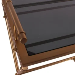 Casa Padrino Luxus Beistelltisch mit abnehmbarem Tablett Gold 60 x 50 x H. 85 cm - Butlertisch - Luxus Möbel