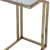 Casa Padrino Luxus Beistelltisch Vintage Messing / Grau 33 x 33 x H. 60 cm - Edelstahl Tisch mit Glasplatte - Wohnzimmer Möbel - Luxus Möbel - Luxus Einrichtung - Luxus Interior
