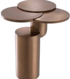 Casa Padrino Luxus Beistelltisch Kupferfarben Ø 57 x H. 61,5 cm - Designer Edelstahl Tisch - Wohnzimmermöbel - Luxus Kollektion