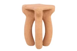 Casa Padrino Luxus Beistelltisch / Hocker Terrakotta 38 x 38 x H. 50 cm - Organisch geformter Beistelltisch aus Fiberglas, auch als Sitzhocker nutzbar - Luxus Möbel