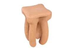 Casa Padrino Luxus Beistelltisch / Hocker Terrakotta 38 x 38 x H. 50 cm - Organisch geformter Beistelltisch aus Fiberglas, auch als Sitzhocker nutzbar - Luxus Möbel
