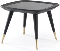 Casa Padrino Luxus Beistelltisch Schwarz / Grün / Antik Messing 60 x 60 x H. 44 cm - Quadratischer Tisch mit Marmorplatte - Wohnzimmer Möbel - Hotel Möbel - Luxus Möbel