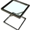 Casa Padrino Luxus Beistelltisch Silber 45 x 45 x H. 50 cm - Edelstahl Tisch mit Glasplatte - Wohnzimmermöbel