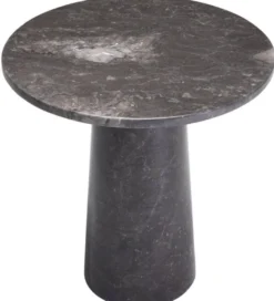 Casa Padrino Luxus Beistelltisch Grau Ø 54,5 x H. 56 cm - Runder Marmor Tisch - Wohnzimmer Möbel - Luxus Kollektion