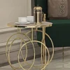 Casa Padrino Luxus Beistelltisch Gold / Creme - Designer Tisch mit Marmorplatte - Luxus Wohnzimmer & Hotel Möbel - Luxus Qualität
