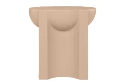 Casa Padrino Luxus Beistelltisch / Hocker Terrakotta 36 x 47 x H. 46,5 cm - Skulpturaler Beistelltisch aus Faserbeton, auch als Sitzhocker nutzbar - Luxus Möbel