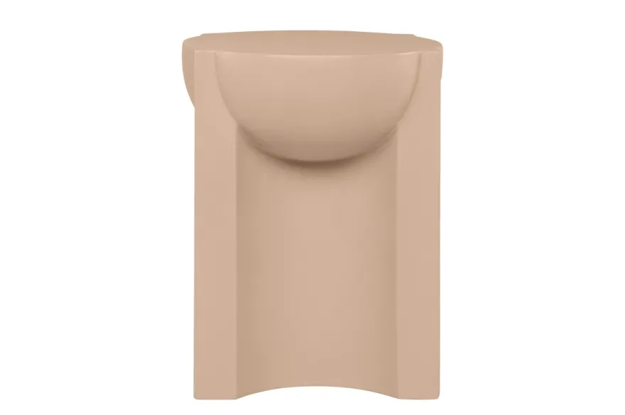 Casa Padrino Luxus Beistelltisch / Hocker Terrakotta 36 x 47 x H. 46,5 cm - Skulpturaler Beistelltisch aus Faserbeton, auch als Sitzhocker nutzbar - Luxus Möbel