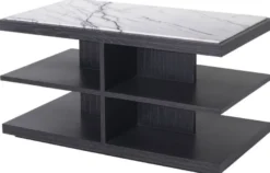 Casa Padrino Luxus Beistelltisch Weiß / Lila / Anthrazitgrau 92 x 50 x H. 48 cm - Massivholz Tisch mit Marmorplatte - Wohnzimmer Möbel - Luxus Möbel