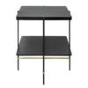 Casa Padrino Luxus Beistelltisch Gold / Schwarz 60 x 50 x H. 80 cm - Hoher rechteckiger Beistelltisch mit gebürstetem Edelstahlgestell und schwarzen Eichenfurnier Flächen - Luxus Möbel