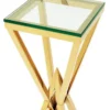 Casa Padrino Luxus Beistelltisch Säule aus Edelstahl in Gold Finish 35 x 35 x H 101 cm