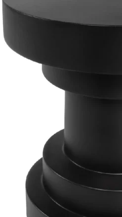 Casa Padrino Luxus Beistelltisch / Hocker Schwarz Ø 38 x H. 45 cm - Runder Glasfaserverstärkter Tisch / Sitzhocker - Wohnzimmer Möbel - Luxus Möbel - Luxus Kollektion