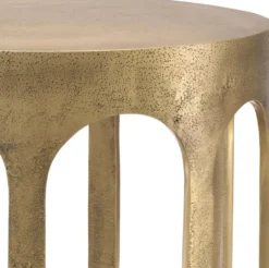 Casa Padrino Luxus Beistelltisch Vintage Messing Ø 55 x H. 50 cm - Runder Aluminium Tisch - Aluminium Möbel - Wohnzimmer Möbel - Luxus Möbel - Luxus Einrichtung - Wohnzimmer Einrichtung