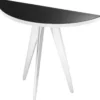 Casa Padrino Luxus Beistelltisch Silber / Schwarz 100 x 35 x H. 81 cm - Edelstahl Tisch mit Glasplatte - Luxus Wohnzimmer Möbel