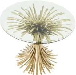 Casa Padrino Luxus Beistelltisch Antik Gold Ø 90 x H. 70 cm - Runder Designer Beistelltisch mit abgeschrägter Tischplatte