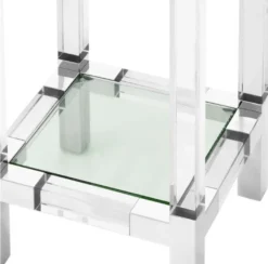 Casa Padrino Luxus Beistelltisch / Säule Silber 35 x 35 x H. 100 cm - Luxus Designer Möbel
