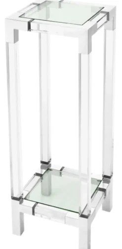 Casa Padrino Luxus Beistelltisch / Säule Silber 35 x 35 x H. 100 cm - Luxus Designer Möbel