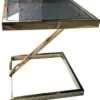 Casa Padrino Luxus Beistelltisch Gold / Schwarz 45 x 45 x H. 50 cm - Edelstahl Tisch mit getönter Glasplatte