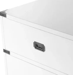 Casa Padrino Luxus Beistelltisch mit 3 Schubladen Weiß 71 x 40,5 x H. 74 cm - Wohnzimmermöbel