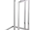 Casa Padrino Luxus Beistelltisch Silber / Grau 33 x 33 x H. 60 cm - Edelstahl Tisch mit Glasplatte - Wohnzimmer Möbel - Luxus Möbel - Luxus Einrichtung - Luxus Interior