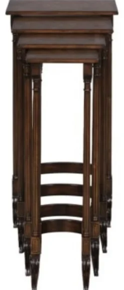 Casa Padrino Luxus Beistelltisch Braun / Dunkelbraun 37 x 34 x H. 73 cm - Ausziehbarer Mahagoni Tisch