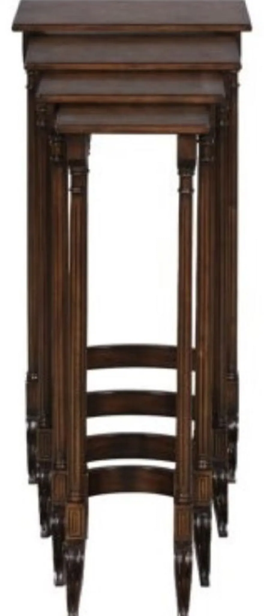 Casa Padrino Luxus Beistelltisch Braun / Dunkelbraun 37 x 34 x H. 73 cm - Ausziehbarer Mahagoni Tisch