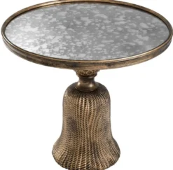 Casa Padrino Luxus Beistelltisch Antik Gold Ø 53,5 x H. 47 cm - Luxus Wohnzimmermöbel