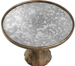 Casa Padrino Luxus Beistelltisch Antik Gold Ø 53,5 x H. 47 cm - Luxus Wohnzimmermöbel