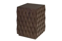 Casa Padrino Luxus Beistelltisch Naga Braun 37 x 37 x H. 52 cm - Kompakter Massivholz Beistelltisch im warmen Braunton - Luxus Möbel