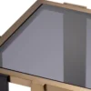Casa Padrino Luxus Beistelltisch Messing / Schwarz / Grau 47,5 x 47,5 x H. 55,5 cm - Quadratischer Tisch mit Glasplatten - Wohnzimmer Möbel - Luxus Möbel - Luxus Qualität