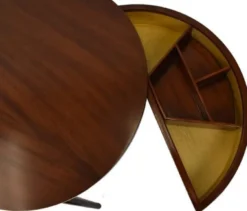 Casa Padrino Luxus Beistelltisch Dunkelbraun Ø 54 x H. 54 cm - Runder Mahagoni Tisch mit 2 Schubladen - Luxus Qualität