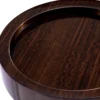 Casa Padrino Luxus Beistelltisch Dunkelbraun Hochglanz / Bronze Ø 50 x H. 50,5 cm - Runder Wohnzimmer Tisch - Wohnzimmer Möbel - Luxus Möbel - Luxus Einrichtung - Wohnzimmer Einrichtung