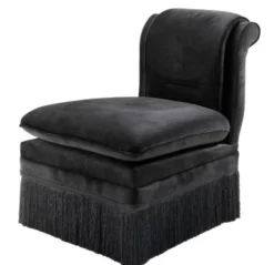 Casa Padrino Luxus Belle Epoche Sessel Schwarz - Jugendstil Art Deco Design - 54 x 76 x 74 cm