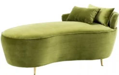 Casa Padrino Luxus Belle Epoche Sofa Recamiere Grün - Jugendstil Art Deco - 162 x 79 x 66 cm