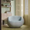 Casa Padrino Luxus Beton Sessel Grau / Hellblau - Wohnzimmer & Garten Sessel