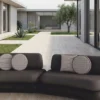 Casa Padrino Luxus Beton Sofa Grau / Anthrazit 463 cm - Outdoor Garten Sofa