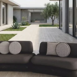 Casa Padrino Luxus Beton Sofa Grau / Anthrazit 463 cm - Outdoor Garten Sofa