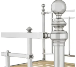 Casa Padrino Luxus Bett Silber 186,5 x 225 x H. 145 cm - Designer Möbel