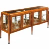 Casa Padrino Luxus Biedermeier Sideboard mit 4 Glastüren Braun 190 cm - Biedermeier Möbel - Made in Italy