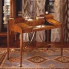 Casa Padrino Luxus Biedermeier Massivholz Sekretär Braun / Grün / Gold / Schwarz 120 cm - Biedermeier Büro Möbel - Made in Italy
