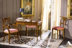 Casa Padrino Luxus Biedermeier Sekretär Braun - Handgefertigter Massivholz Schreibtisch mit 2 Schubladen - Biedermeier Büromöbel - Luxus Qualität - Made in Italy