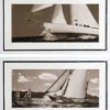 Casa Padrino Luxus Bilder Set Yachten Segelschiffe 110 x H. 60 cm - Kunstdrucke - Wandbilder - Luxus Wanddeko