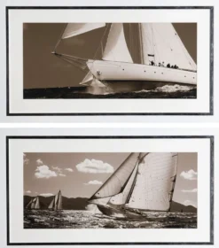 Casa Padrino Luxus Bilder Set Yachten Segelschiffe 110 x H. 60 cm - Kunstdrucke - Wandbilder - Luxus Wanddeko