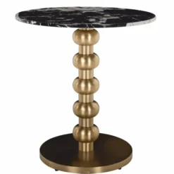 Casa Padrino Luxus Bistrotisch Schwarz / Gold H. 76 cm - Luxus Bar Möbel