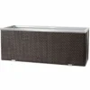 Casa Padrino Luxus Blumenkübel Braun / Silber 150 cm - Garten & Terrassen Accessoires