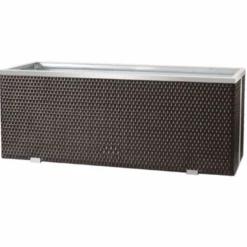 Casa Padrino Luxus Blumenkübel Braun / Silber 98 cm - Garten & Terrassen Accessoires