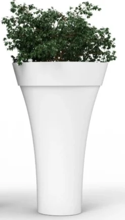 Casa Padrino Luxus Blumentopf Matt Weiß Ø 126 x H. 197 cm