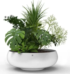 Casa Padrino Luxus Blumentopf Matt Weiß Ø 94 x H. 31 cm
