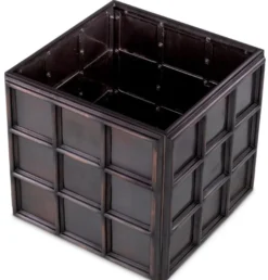 Casa Padrino Luxus Blumentopf Antik Bronze 52,5 x 52,5 x H. 47 cm - Quadratischer Edelstahl Pflanzentopf - Wohnzimmer Deko - Büro Deko - Deko Accessoires - Luxus Deko - Luxus Qualität