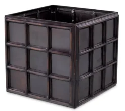 Casa Padrino Luxus Blumentopf Antik Bronze 52,5 x 52,5 x H. 47 cm - Quadratischer Edelstahl Pflanzentopf - Wohnzimmer Deko - Büro Deko - Deko Accessoires - Luxus Deko - Luxus Qualität